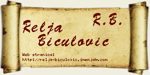 Relja Biculović vizit kartica